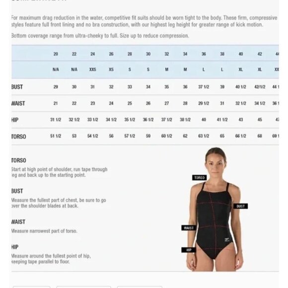 Speedo Solid Black One Piece Endurance Swimsuit Sz 28 - Picture 8 of 8